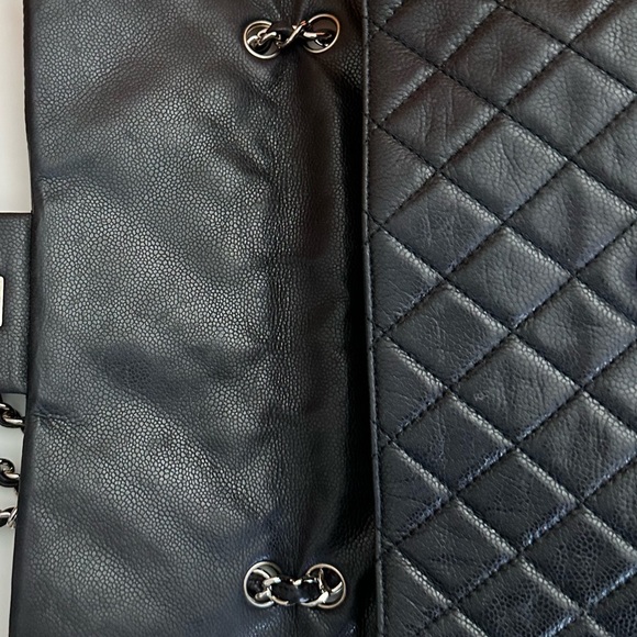 💎✨BEAUTIFUL✨💎 Chanel Quilted CC Caviar Leather Black Chain Shoulder … - Picture 12 of 17